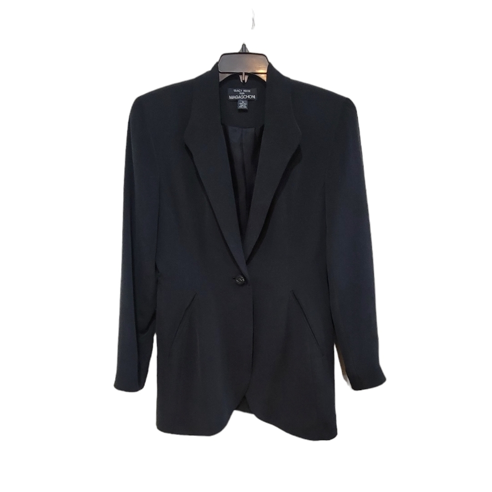 Tracy Reese For‎ Magaschoni 100% Silk Black Blazer Women's 8
